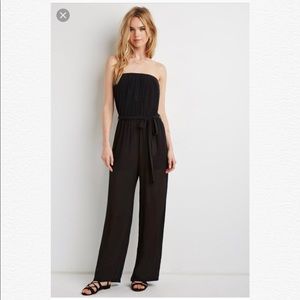 *new*Forever21 black strapless widelegged jumpsuit